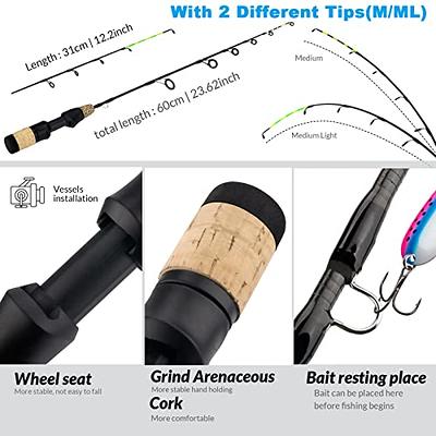 ULTRALIGHT WINTER ICE FISHING ROD REEL COMBO 26/27/28 inch. Medium Light 