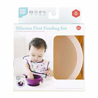 Ginbear Baby Bowls with Suction First Stage Silicone Bibs Baby Feedi