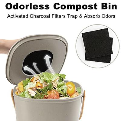 Durmmur Compost Bin Kitchen Counter, Indoor Compost Bin, Includes Inner  Bucket with Sealed Ring Compost Pail, Countertop Compost Bin with Lid,  Compost