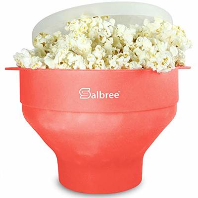  Elite Gourmet EPM330R Automatic Stirring 3Qt. Popcorn Maker  Popper, Hot Oil Popcorn Machine with Measuring Cap & Built-in Reversible  Serving Bowl, Great for Home Party Kids, Safety ETL Approved, Red: Home