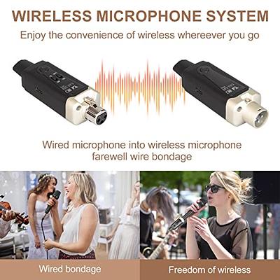 100FT Wireless XLR Microphone Transmitter Receiver System USB Charge for  Speaker