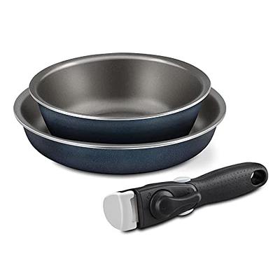  SHINEURI 3 Pieces Removable Handle Cookware, Stackable Pots And Pans  Set, Nonstick Pot and Pan Set,Nonstick Frying Pans for Home & Camping,  Dishwasher Safe, Oven Safe - 8/9.5 inch: Home 