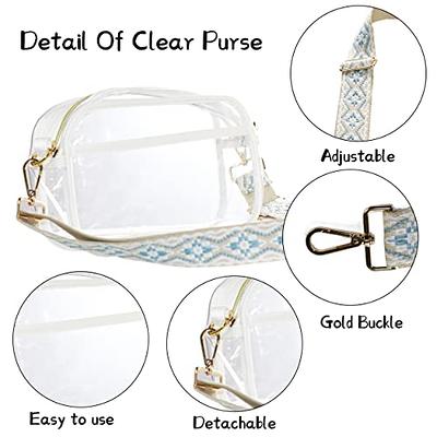 Women Stadium Approved Clear Crossbody Bag with Guitar Strap 