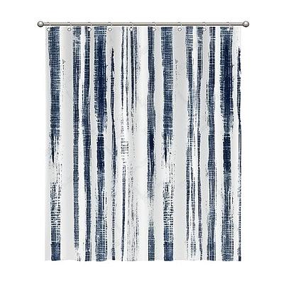 Hookless Cabana Stripe Shower Curtain - Navy - Yahoo Shopping