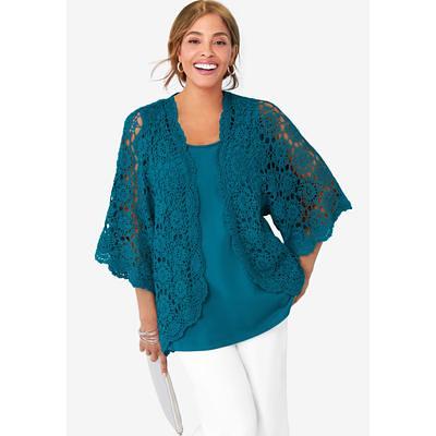 Plus Size Women's Thermal PJ Set by Only Necessities in Deep Teal