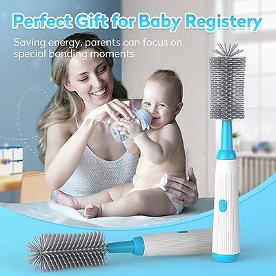 Büki Electric Baby Bottle Cleaning Brush Set - Rechargeable Electric Bottle  Brush with Straw Cleaner - Water Bottle Cleaning Kit, Nipple Brush