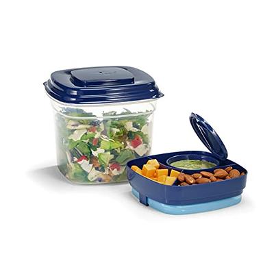 Fit & Fresh Deluxe Salad Set with Divided Tray for Toppings and Ice Pack,  Standard, Navy - Yahoo Shopping
