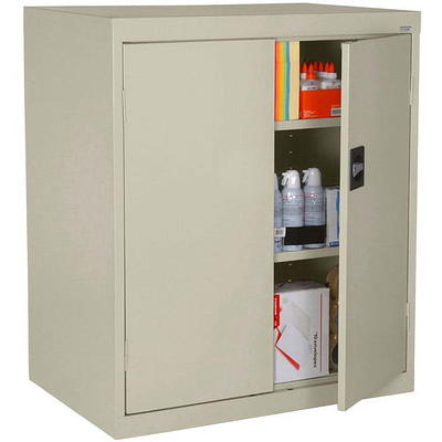 Seville Classics UltraHD Mega 2-Door Lockable Stacker Storage Cabinet, 48 inch W x 24 inch D x 18.5 inch H, Satin Graphite