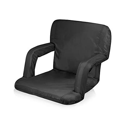 Stadium Seat Cushion ? Set Of 2 Wide Reclining Stadium Chairs For Bleachers  With Back Support Armrests And Backpack Straps By Home-complete (black) :  Target