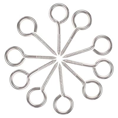 304 Stainless Steel Screw-in Hooks, Metal Hooks, Heavy-Duty Screw