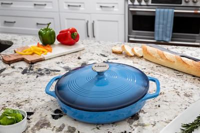 Lodge Cast Iron 3.6 Quart Enameled Covered Casserole, Blue - Yahoo Shopping