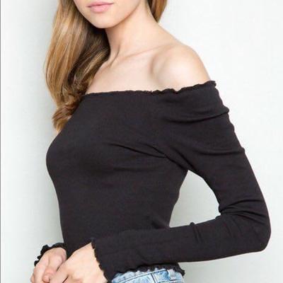 Brandy Melville Tops Brandy Melville Off The Shoulder Top Color Black Size One Size Yahoo Shopping