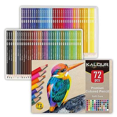 KALOUR Premium Colored Pencils Set of 72 Colors,Zipper Pencil Slot