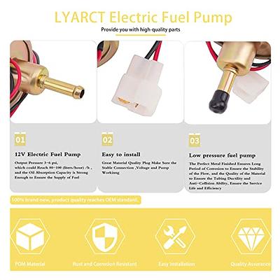 LYARCT Universal 12V Electric Fuel Pump Inline Low Pressure Gas