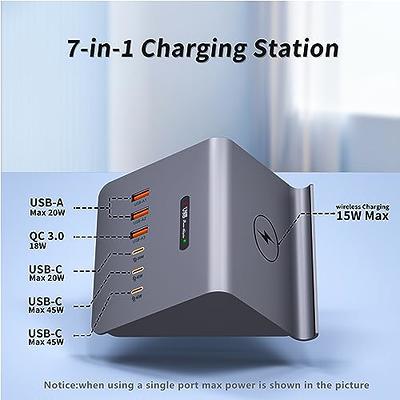 USB C Charger, Baseus 100W 4-Port GaN II Charging Station, Fast USB C  Charger Block for iPhone 15/14/13/12/11/Pro Max/SE/11/XR/XS, Samsung,  MacBook