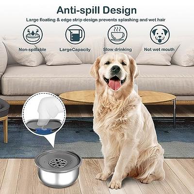 LIDLOK Dog Water Bowl Elevated Dog Bowls Slow Water Feeder Dog Bowl with Floating Disk No-Spill Water Bowl for Dogs (4.4L Water Bowl)