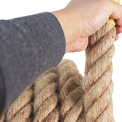 Cotton Rope (1.5 in x 50 ft) Natural Thick Twisted Rope for Sports Tug of  War, Railing,Hammock,Decorating 