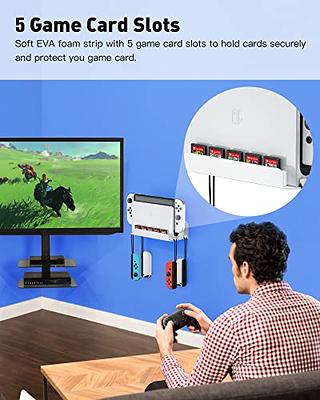  ZAONOOL Wall Mount for Nintendo Switch and Switch OLED, Metal  Wall Mount Kit Shelf Stand Accessories with 5 Game Card Holders and 4 Joy  Con Hanger, Safely Store Switch Console Near