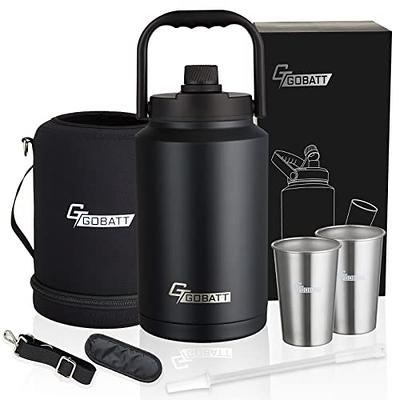 Hot and Cold Stainless Thermos Bottle with Black handle 64 oz, Triple Wall  Vacuum Insulated Stainless Steel