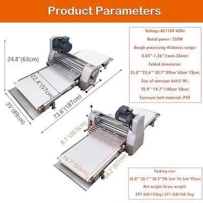 VEVOR Commercial Dough Roller Sheeter 11.8inch Electric Pizza Dough Roller  Machine 370W Automatically Suitable for Noodle Pizza Bread and Pasta Maker  Equipment 