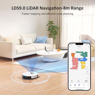  Lefant N3 Robot Vacuum and Mop Combo, Precision Mapping with  Lidar & dToF Sensors, Max 4000Pa Suction, Ultrasonic Carpet Detection,  Robotic Vacuum Cleaner with Sonic Mopping, WiFi/App/Alexa Control