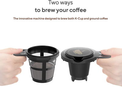 Single Serve Coffee Maker Brewer K-Cup Pod &Ground Coffee Self-Cleaning by Sboly