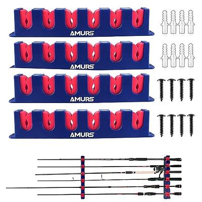 Fishing Rod Holder,vertical Horizontal 6-rod Rack Great Fishing Pole Holder  For Garage-1 Pair