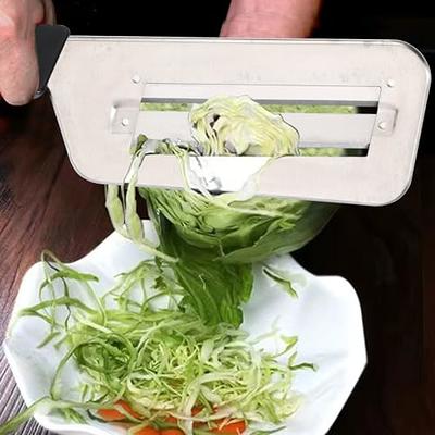 Cabbage Knife Slicer Shredder - Cabbage Shredder for Sauerkraut Coleslaw -  Cabbage Chopper Stainless Steel - Cabbage Cutter with Two Sharp Blades