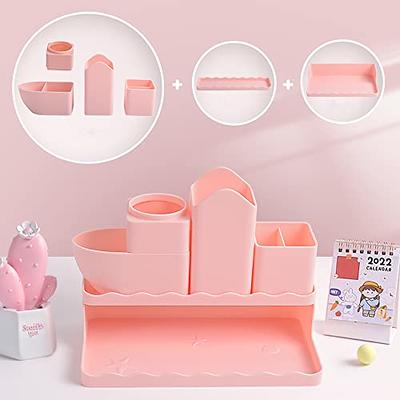 Kawaii Desk Organizer Drawer With Sticker Cute Plastic Clear Organizing  Boxes Stationery Storage Box Container For Home School