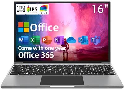 Jumper 16in Windows 11 Laptop 16GB RAM 512GB SSD Computer 4-Core Intel  Celeron 1920*1200 IPS Screen