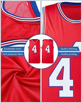 Funtery 12 Pcs Men Basketball Jerseys Mesh Basketball Uniform 2XL  Reversible Number Printing Basketball Team Jersey for Men Blue