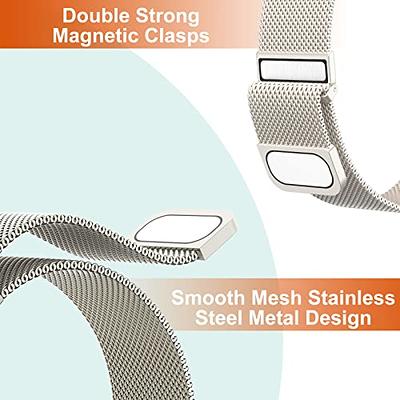  2 Pack Metal Magnetic Band Compatible with Apple Watch Bands  40mm 41mm 38mm 44mm 45mm 49mm 42mm Women Men, Stainless Steel Milanese Loop