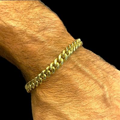 Nuragold 14k Yellow Gold 9mm Royal Monaco Miami Cuban Link Chain Bracelet,  Mens Jewelry Fancy Box Clasp 7 7.5 8 8.5 9