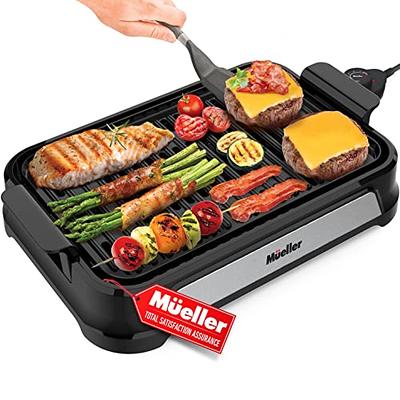 Secura Smokeless Indoor Grill 1800-Watt Electric Griddle with Reversible 2  in 1 Cast Iron Plate, Glass Lid, Extra Large Drip Tray (Dishwasher Safe) -  The Secura