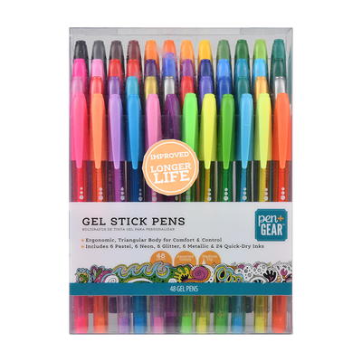 Pen+Gear Gel Stick Pens, Medium Point, 0.7 mm, Assorted Colors, 48-count,  192511 - Yahoo Shopping