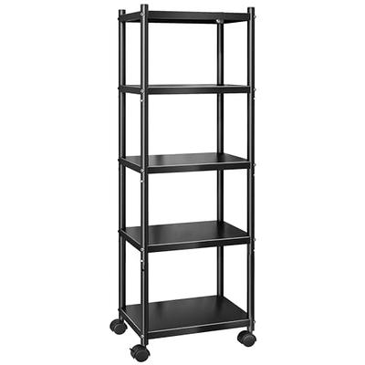 PXRACK 5-Tier Kitchen Storage Shelves, Adjustable Metal Shelves for Storage  Pantry Shelves with Rolling Wheels, Storage Rack Shelving Unit Organizer