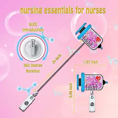 ANDGING ICU Nurse Badge Reel Cute Funny ER Badge Reels Retractable for  Nurses Badge Clip CNA