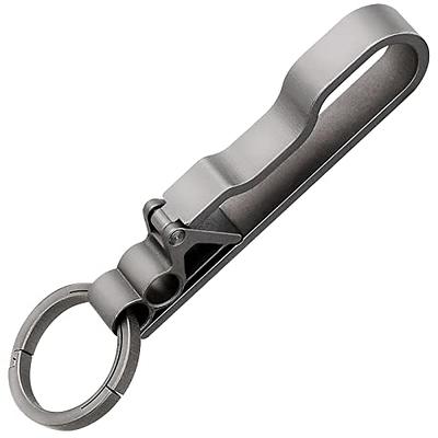 TISUR Belt Key Clip,Titanium Carabiner Key Chain Ring Holder for Belt,  Quick Release Detachable Keychain Clip