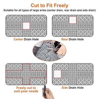 Cut to Fit Silicone Sink Mat for Bottom of Kitchen Sink Large 26.0” X 13.7” Sink  Protectors for Kitchen Sink Folding Non-Slip Sink Protector Grid for  Farmhouse (Grey) - Yahoo Shopping