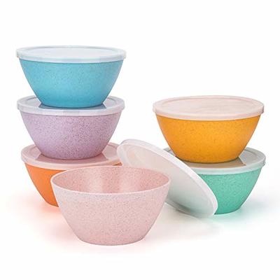 Plaskidy Plastic Bowls Set of 12 Kids Bowls 24 Oz Microwave