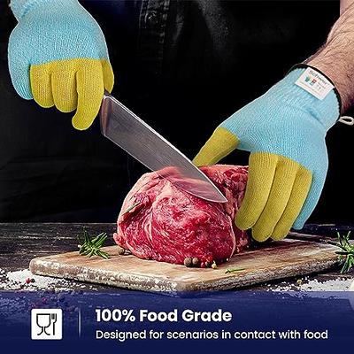 Schwer ANSI A9 Cut Resistant Gloves, Uncoated Food Grade Reliable Cutting  Gloves, Mandoline Gloves for Kitchen Meat Cutting, Oyster Shucking, Fish  Fillet Processing, Mandoline Slicing (1 Pair, M) 