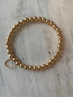 Brass Beaded Bracelet 3pc - A New Day™ Gold