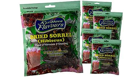 Ole Rico Dried Hibiscus Flowers 4 oz, Great For Hibiscus Tea, Jamaica Tea -  100% Natural Hibiscus Flowers, Cut and Sifted - Packaged In Resealable Bag  4 Ounce (Pack of 1)