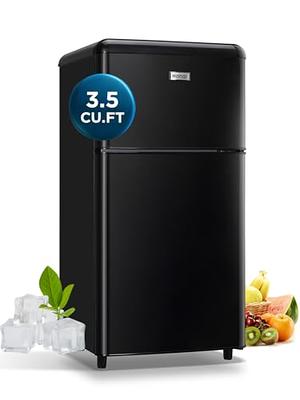 WANAI Compact Refrigerator 3.5 Cu.Ft Retro Black Fridge With