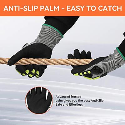 AIGEVTURE Heavy Duty Synthetic Leather Impact Work Gloves Men, Mechanic  Gloves, Sensitive Touch Screen Flexible Grip Gloves for Work