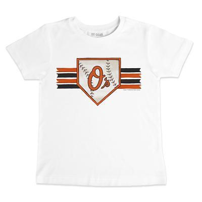 Unisex Baltimore Orioles Tiny Turnip White/Black State Outline 3/4-Sleeve  Raglan T-Shirt