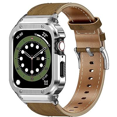 Smatiful Rugged Bands with Box Pack for Men, Adjustable (Small Mediume  Extra Large XL are All Ok) Replacement Leather Watch Band for Apple Watch  38mm,Gray Coffee Black and White : : Electronics