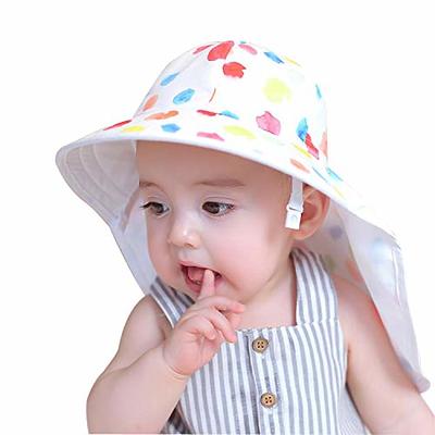 Zando Baby Girls Sun Hat Infant Summer Hat UPF 50+ Sun Protection Cap Wide  Brim Bucket Hats for Baby Girls Boys AL White 6-12 Months - Yahoo Shopping
