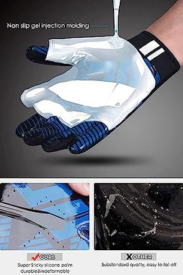 Men's Football Gloves - Sticky Grip Skin Tight Adult Football Gloves -  Enhanced Performance Football Gloves 