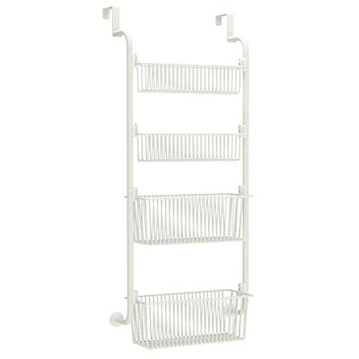 Over the Door Pantry Organizer, 6-Tier Pantry Door Organization and Storage,  Heavy-Duty Metal Hanging Kitchen Spice Rack Can Organizer(4x4.72+2x5.9  Width Baskets, Cream White)